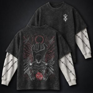 Berserk Trendy Double Sleeves Washed T-Shirt by Dragi